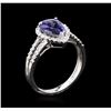 Image 3 : 1.38 ctw Tanzanite and Diamond Ring - 14KT White Gold