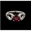 Image 2 : 14KT White Gold 2.05 ctw Ruby and Diamond Ring