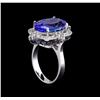 Image 4 : 9.78 ctw Tanzanite and Diamond Ring - 14KT White Gold