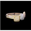 Image 1 : 0.49 ctw Diamond Ring - 14KT Tri-Tone Gold
