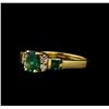 Image 1 : 1.06 ctw Emerald and Diamond Ring - 14KT Yellow Gold