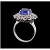 Image 4 : 5.78 ctw Tanzanite and Diamond Ring - 14KT White Gold