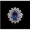 Image 2 : 18KT White Gold 3.53 ctw Tanzanite and Diamond Ring