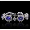 Image 1 : 14KT White Gold 20.94 ctw Tanzanite and Diamond Bracelet