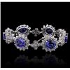 Image 2 : 14KT White Gold 20.94 ctw Tanzanite and Diamond Bracelet