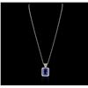 Image 3 : 18KT White Gold GIA Certified 16.95 ctw Tanzanite and Diamond Pendant With Chain