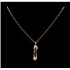 Image 2 : 7.88 ctw Morganite and Diamond Pendant - 14KT Rose Gold