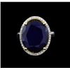 Image 2 : 14KT Two-Tone Gold 13.11 ctw Sapphire and Diamond Ring