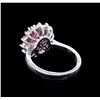 Image 3 : 2.40 ctw Pink Topaz and Diamond Ring - 14KT White Gold