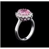 Image 4 : 2.40 ctw Pink Topaz and Diamond Ring - 14KT White Gold