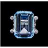 Image 2 : 45.20 ctw Topaz, Sapphire and Diamond Ring - 18KT White Gold