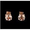 Image 1 : 2.40 ctw Morganite Earrings - 14KT Rose Gold