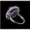 Image 3 : 6.40 ctw Tanzanite and Diamond Ring - 14KT White Gold