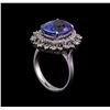 Image 4 : 6.40 ctw Tanzanite and Diamond Ring - 14KT White Gold