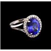 Image 1 : 3.40 ctw Tanzanite and Diamond Ring - 14KT White Gold