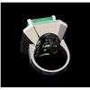 Image 3 : GIA Cert 19.14 ctw Emerald and Diamond Ring - 14KT White Gold