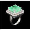 Image 4 : GIA Cert 19.14 ctw Emerald and Diamond Ring - 14KT White Gold