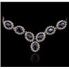 Image 1 : 14KT White Gold 30.71 ctw Sapphire and Diamond Necklace