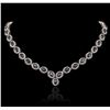 Image 2 : 14KT White Gold 30.71 ctw Sapphire and Diamond Necklace