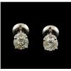 Image 1 : 1.35 ctw Diamond Solitaire Earrings - 14KT White Gold