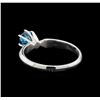Image 3 : 14KT White Gold 0.68 ctw Round Cut Fancy Blue Diamond Solitaire Ring