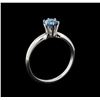 Image 4 : 14KT White Gold 0.68 ctw Round Cut Fancy Blue Diamond Solitaire Ring