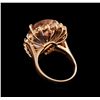 Image 3 : 13.54 ctw Morganite and Diamond Ring - 14KT Rose Gold