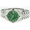 Image 8 : Rolex Stainless Steel Green Roman Diamond and Emerald DateJust Men's Watch