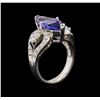 Image 3 : 4.00 ctw Tanzanite and Diamond Ring - 14KT White Gold