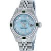 Image 1 : Rolex Stainless Steel Diamond and Emerald DateJust Ladies Watch