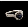 Image 1 : 1.78 ctw Sapphire and Diamond Ring - 14KT White Gold