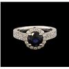 Image 2 : 1.78 ctw Sapphire and Diamond Ring - 14KT White Gold
