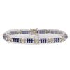 Image 1 : 4.96 ctw Sapphire and Diamond Bracelet - 18KT White Gold
