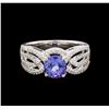 Image 2 : 1.56 ctw Tanzanite and Diamond Ring - 14KT White Gold