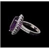 Image 3 : 14KT White Gold 5.50 ctw Amethyst and Diamond Ring