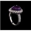 Image 4 : 14KT White Gold 5.50 ctw Amethyst and Diamond Ring