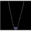 Image 2 : 14KT White Gold 5.52 ctw Tanzanite and Diamond Necklace
