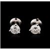 Image 1 : 14KT White Gold 1.03 ctw Diamond Stud Earrings