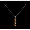 Image 2 : Crayola 7.80 ctw Citrine and White Sapphire Pendant With Chain - .925 Silver