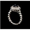Image 2 : 1.57 ctw Sapphire and Diamond Ring - 18KT White Gold