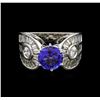 Image 2 : 2.39 ctw Tanzanite and Diamond Ring - 14KT White Gold