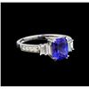 Image 1 : 14KT White Gold 1.28 ctw Tanzanite and Diamond Ring