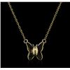 Image 1 : 14KT Yellow Gold 0.03 ctw Diamond Butterfly Necklace