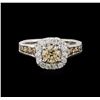 Image 2 : 14KT White Gold 1.81 ctw Fancy Brown Diamond Ring