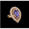 Image 1 : 14KT Rose Gold 4.05 ctw Tanzanite and Diamond Ring