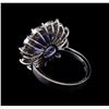 Image 3 : 5.50 ctw Tanzanite and Diamond Ring - 14KT White Gold