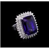 Image 1 : 14KT White Gold GIA Certified 27.79 ctw Tanzanite and Diamond Ring