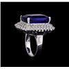 Image 4 : 14KT White Gold GIA Certified 27.79 ctw Tanzanite and Diamond Ring