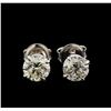 Image 1 : 2.17 ctw Diamond Solitaire Earrings - 14KT White Gold
