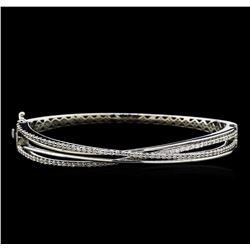 1.25 ctw Diamond Bangle Bracelet - 14KT White Gold